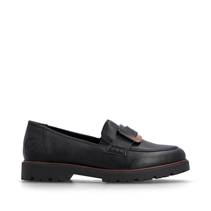 Rieker 45553-00 Black Slip On Shoes