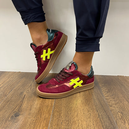 Another Trend A03280B2 Ante+Metal Frambuesa Raspberry Wine Neon Green Trainers