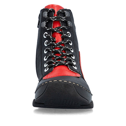 Rieker 45904-00 Black & Flamme Red Mix Boots