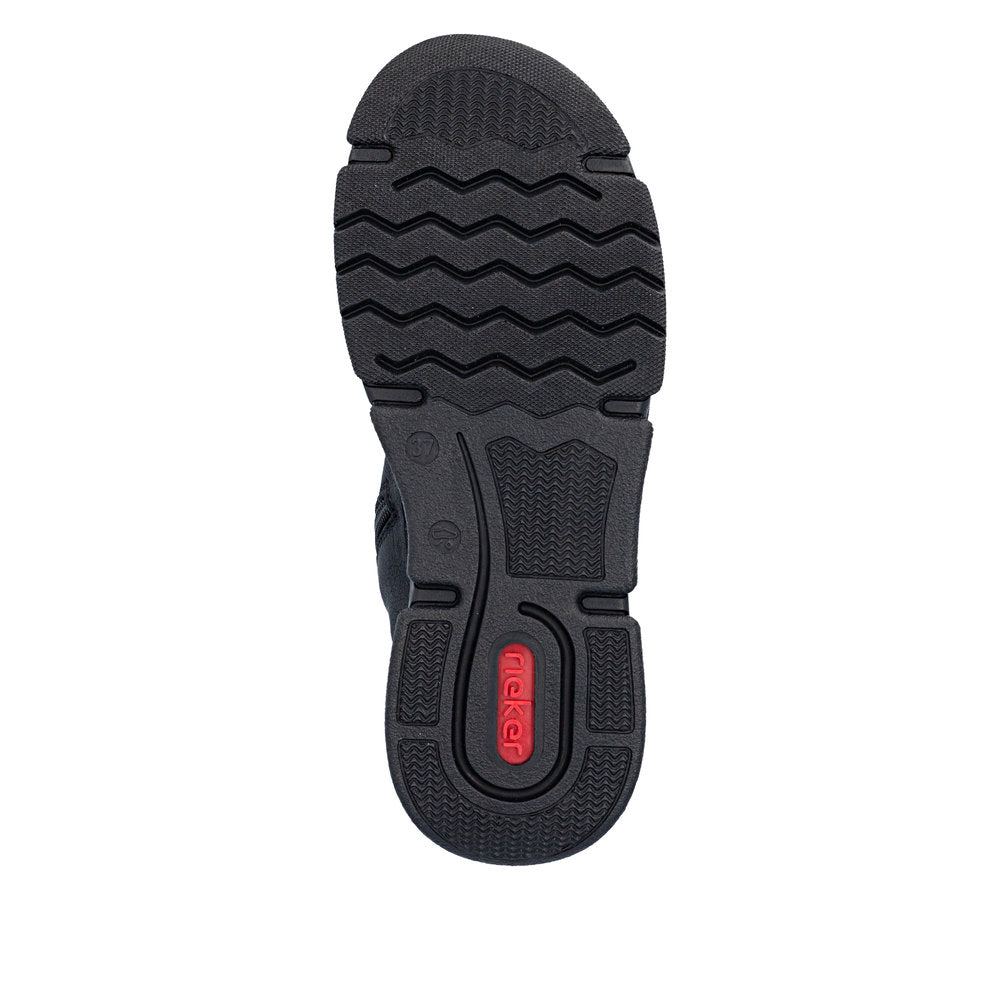 Rieker 45904-00 Black & Flamme Red Mix Boots