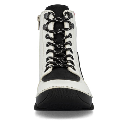 Rieker 45904-60 White, Black & Red Combi Ankle Boots