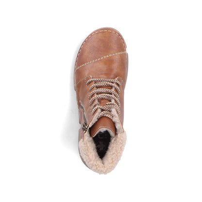 Rieker 45931-24 Brown Lace & Zip Ankle Boots