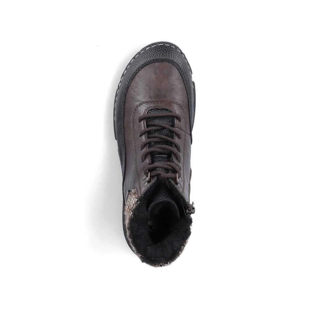 Rieker TEX 45956-25 Brown Black,& Beige Combi Boots