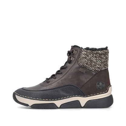 Rieker TEX 45956-25 Brown Black,& Beige Combi Boots