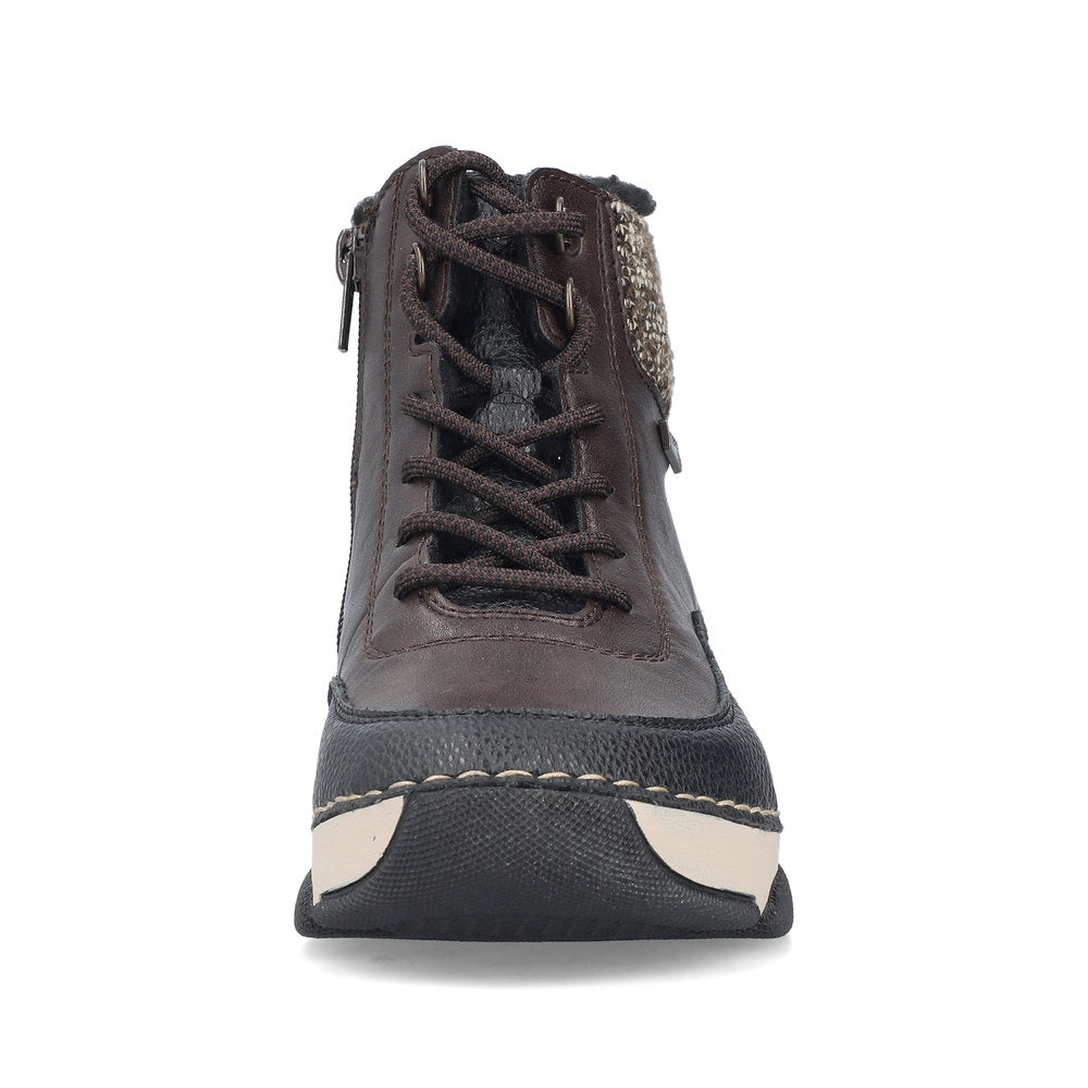 Rieker TEX 45956-25 Brown Black,& Beige Combi Boots