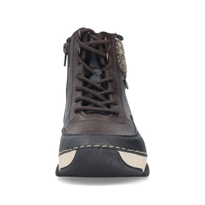 Rieker TEX 45956-25 Brown Black,& Beige Combi Boots