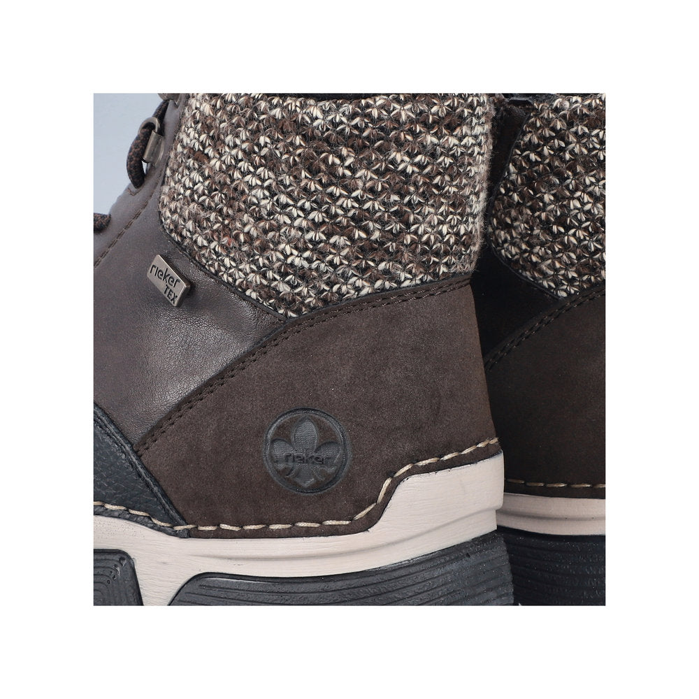 Rieker TEX 45956-25 Brown Black,& Beige Combi Boots