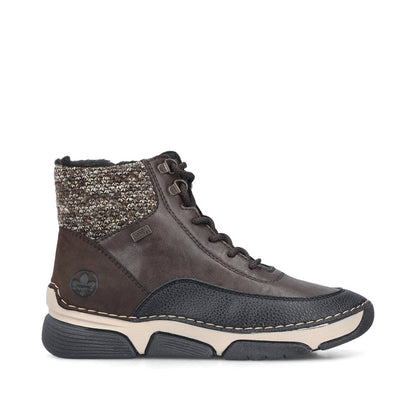 Rieker TEX 45956-25 Brown Black,& Beige Combi Boots