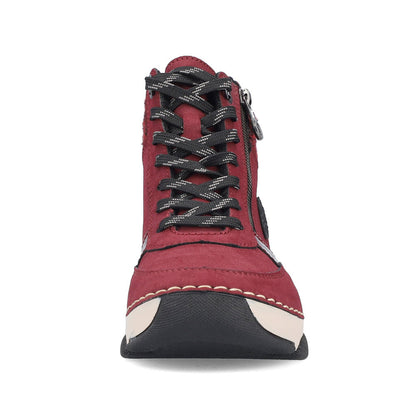 Rieker 45960-35 Burgundy Red & Black Lace Boots