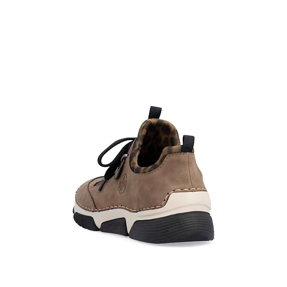 Rieker 45973-24 Brown Leopard Combi Slip On Shoes