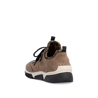Rieker 45973-24 Brown Leopard Combi Slip On Shoes