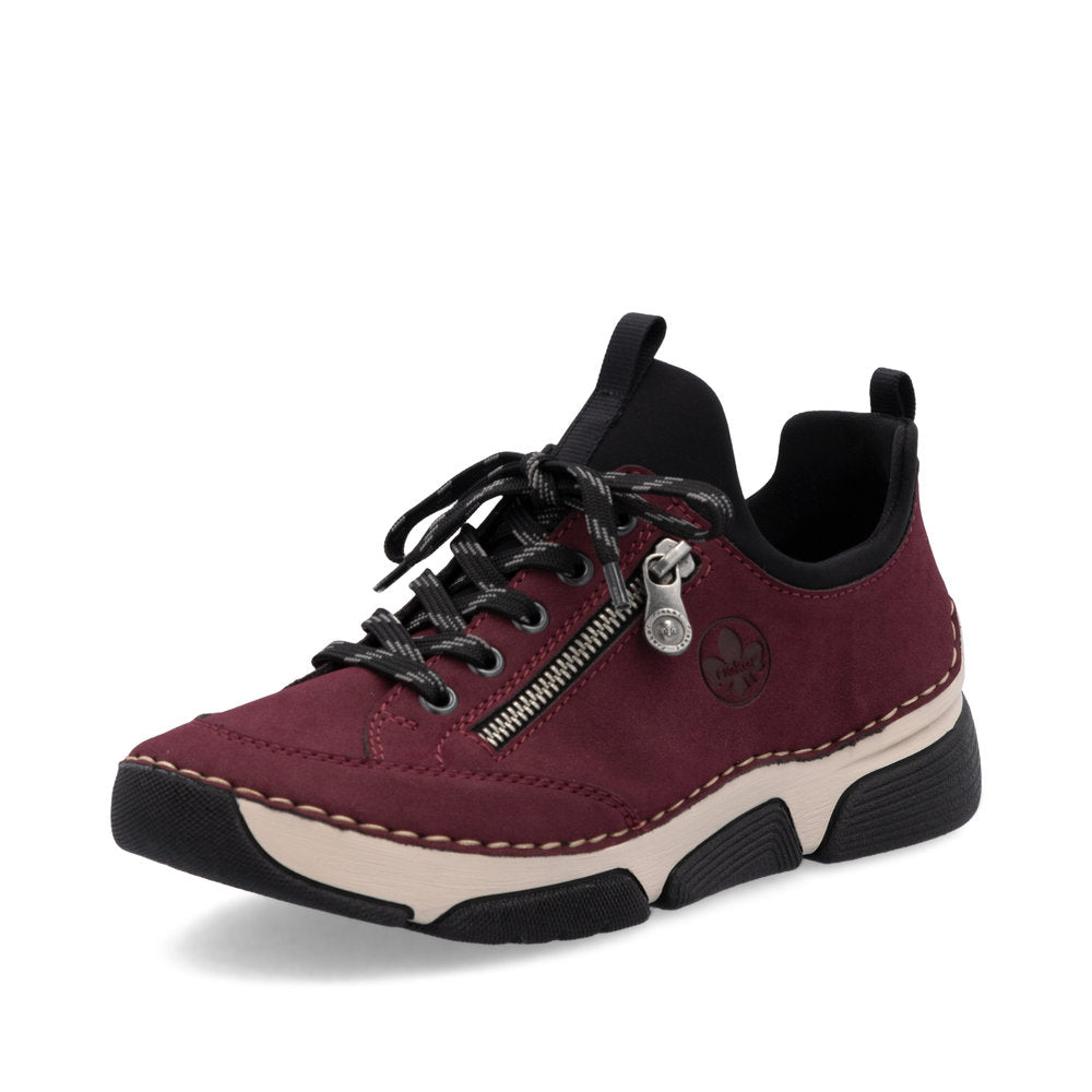 Rieker 45973-36 Burgundy/Wine & Black Slip On Shoes