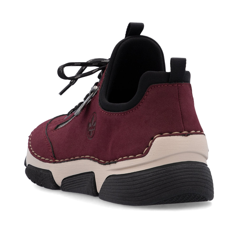 Rieker 45973-36 Burgundy/Wine & Black Slip On Shoes