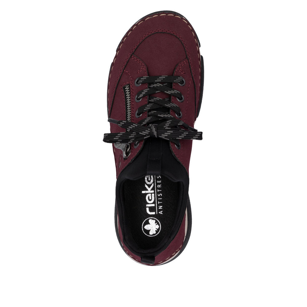Rieker 45973-36 Burgundy/Wine & Black Slip On Shoes