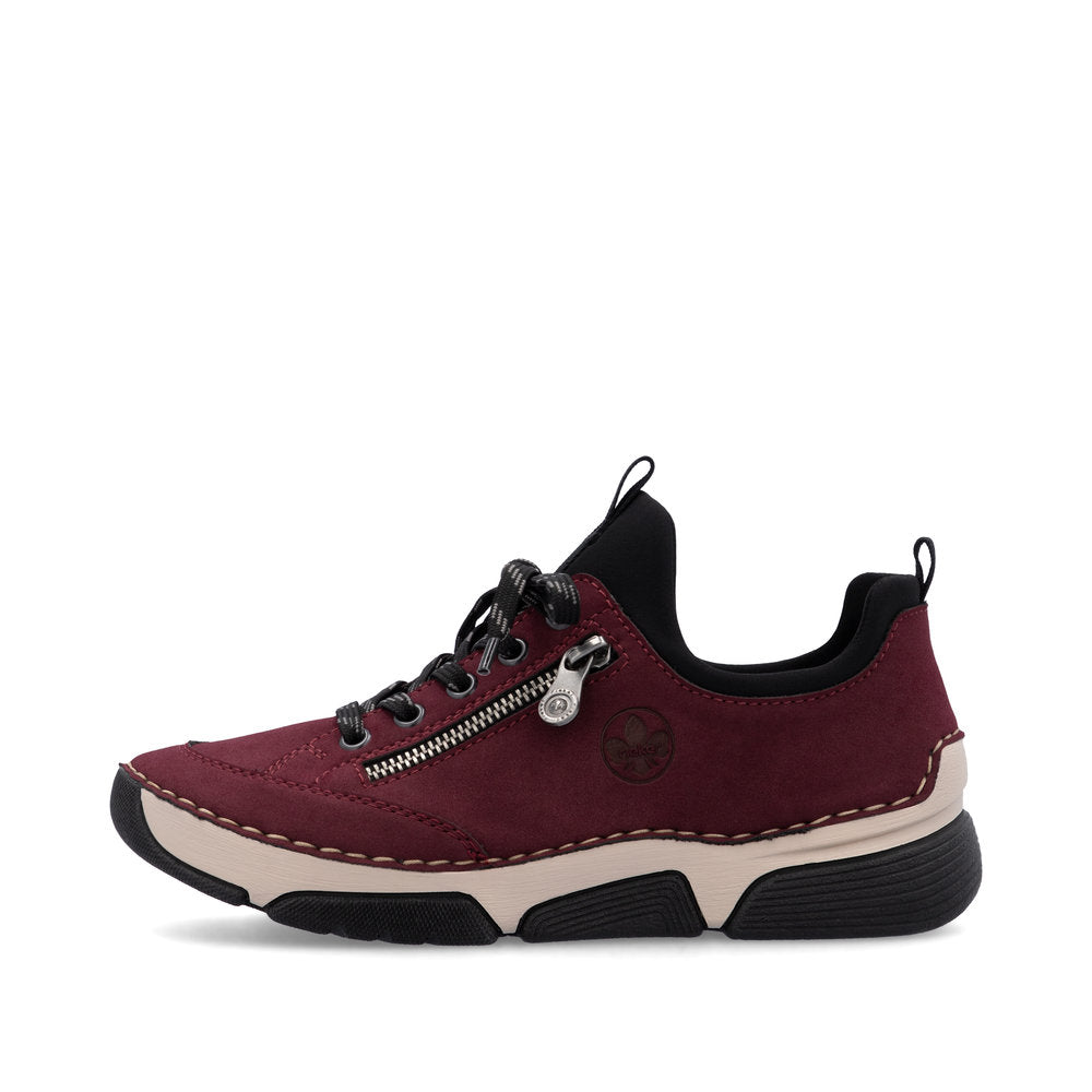 Rieker 45973-36 Burgundy/Wine & Black Slip On Shoes