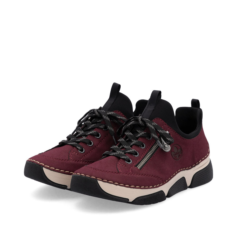 Rieker 45973-36 Burgundy/Wine & Black Slip On Shoes