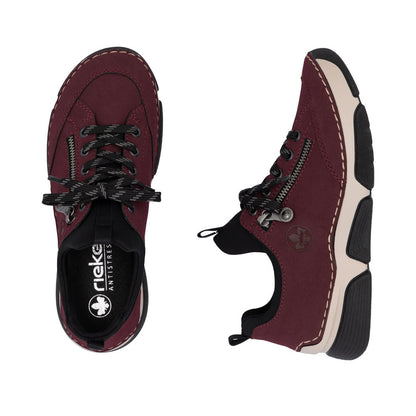Rieker 45973-36 Burgundy/Wine & Black Slip On Shoes