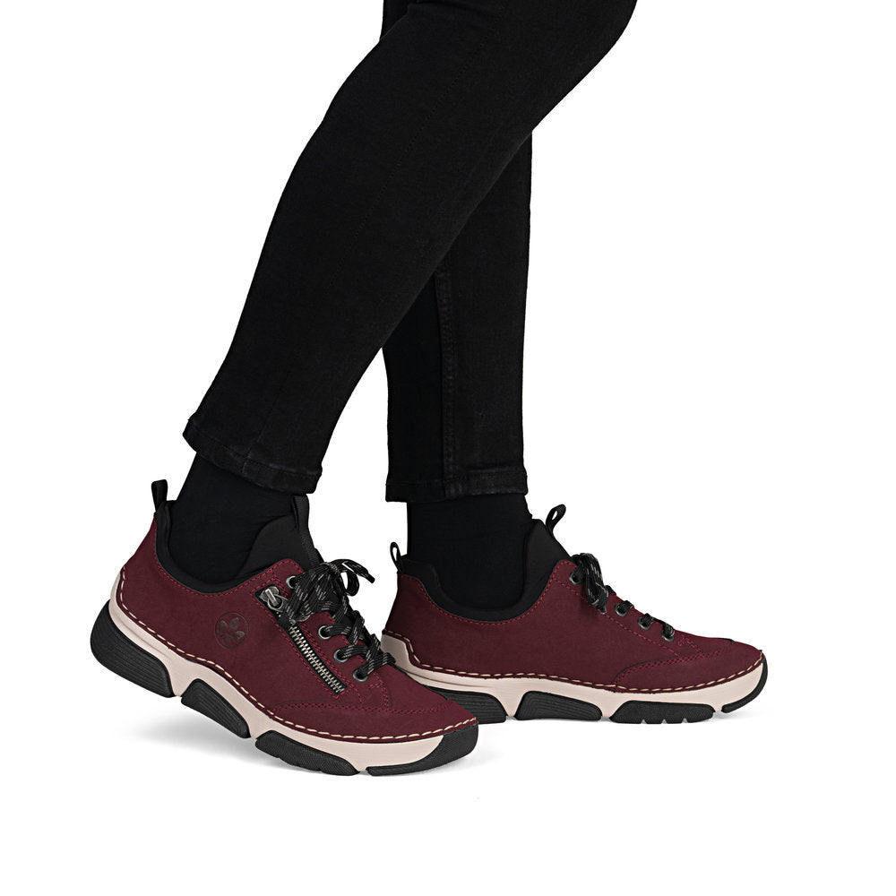 Rieker 45973-36 Burgundy/Wine & Black Slip On Shoes
