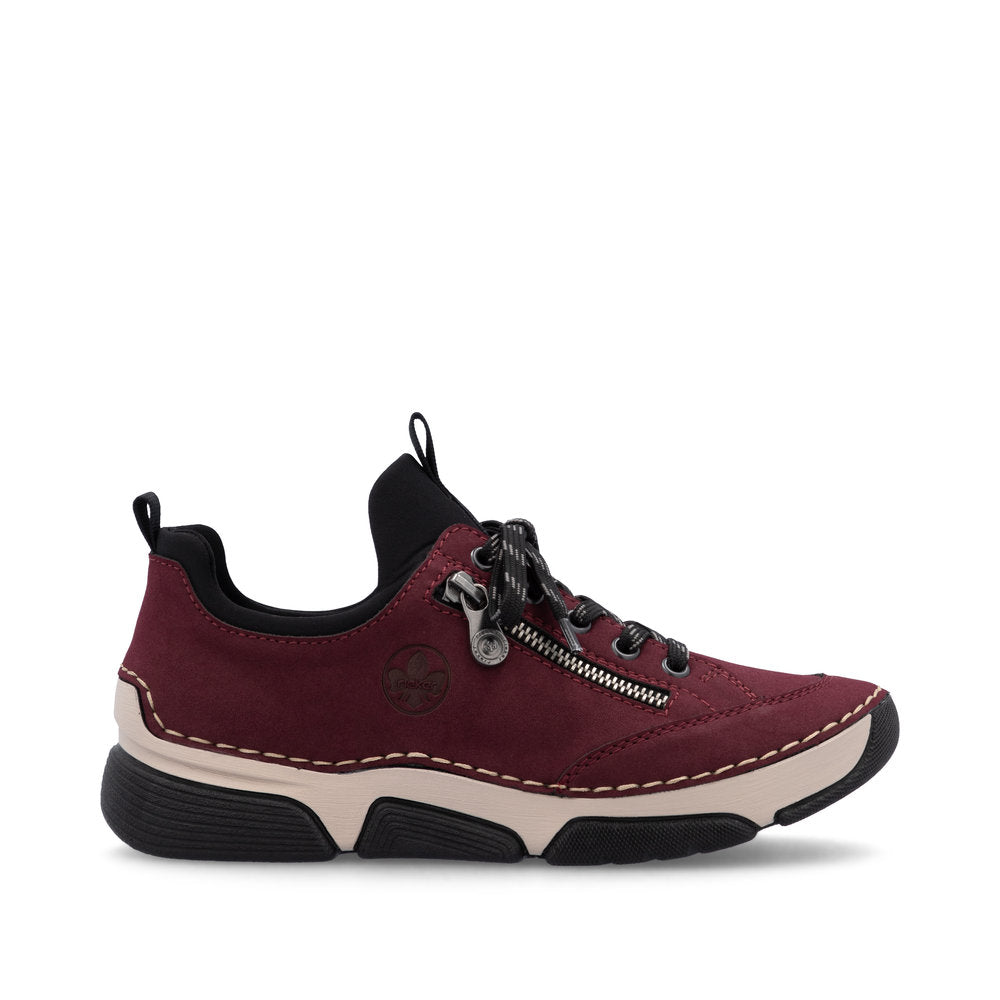 Rieker 45973-36 Burgundy/Wine & Black Slip On Shoes