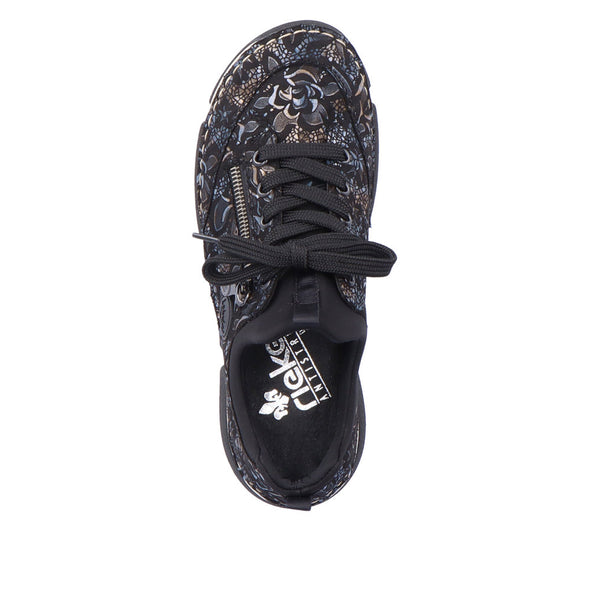 Rieker 45973-90 Black Metallic Sneakers