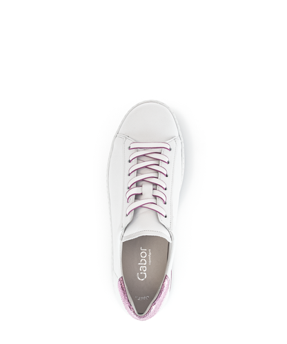 Gabor 46.395.55 Comfort White & Pink Platform Trainers