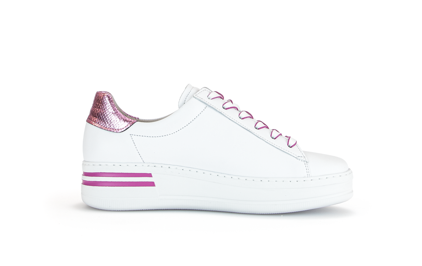 Gabor 46.395.55 Comfort White & Pink Platform Trainers