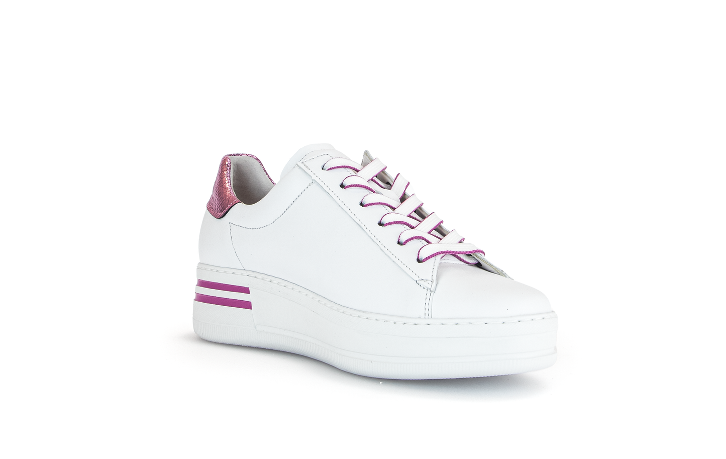 Gabor 46.395.55 Comfort White & Pink Platform Trainers