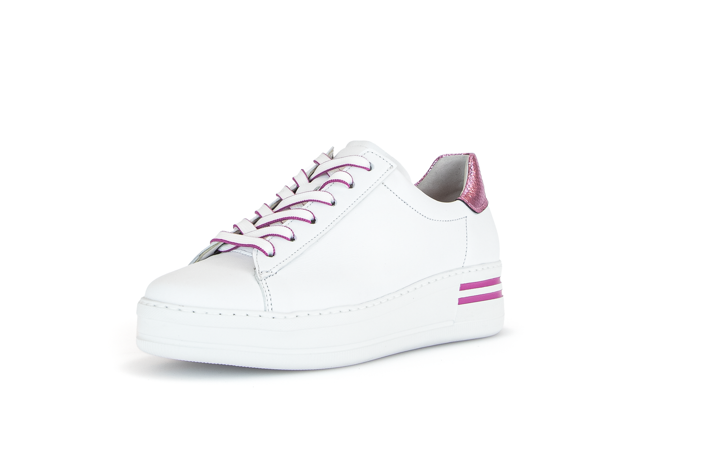 Gabor 46.395.55 Comfort White & Pink Platform Trainers