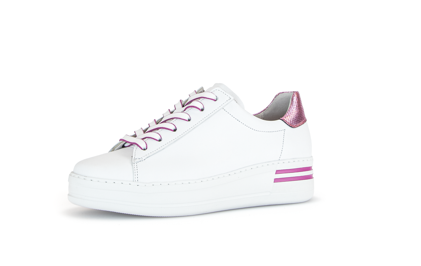 Gabor 46.395.55 Comfort White & Pink Platform Trainers