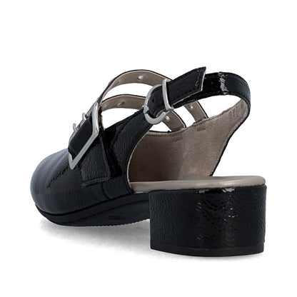 Rieker 47071-00 Black F 1/2 Fit Slingback Low Heels