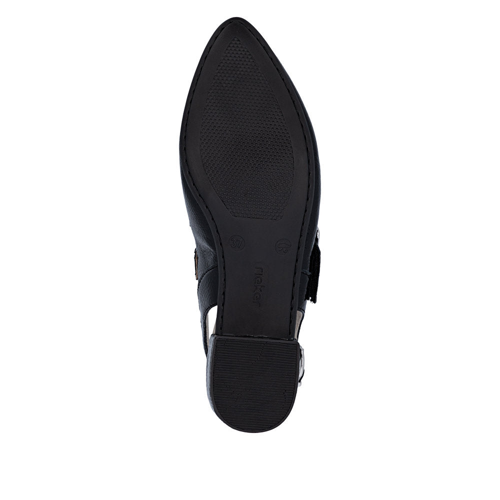 Rieker 47071-00 Black F 1/2 Fit Slingback Low Heels