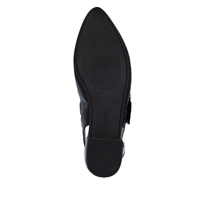 Rieker 47071-00 Black F 1/2 Fit Slingback Low Heels