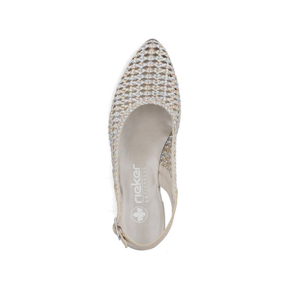 Rieker 47078-90 Silver Gold F 1/2 Fit Slingback Low Heels