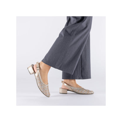 Rieker 47078-90 Silver Gold F 1/2 Fit Slingback Low Heels