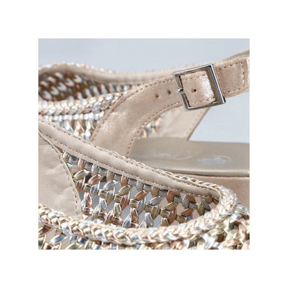 Rieker 47078-90 Silver Gold F 1/2 Fit Slingback Low Heels