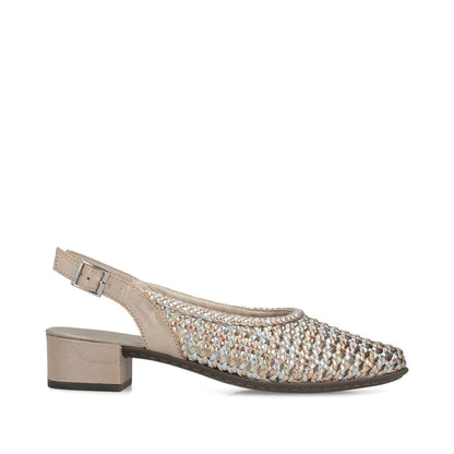 Rieker 47078-90 Silver Gold F 1/2 Fit Slingback Low Heels