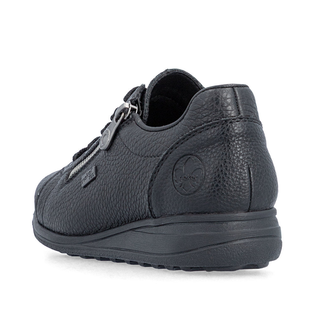 Rieker TEX 47202-00 Black H Fit Shoes with Zip