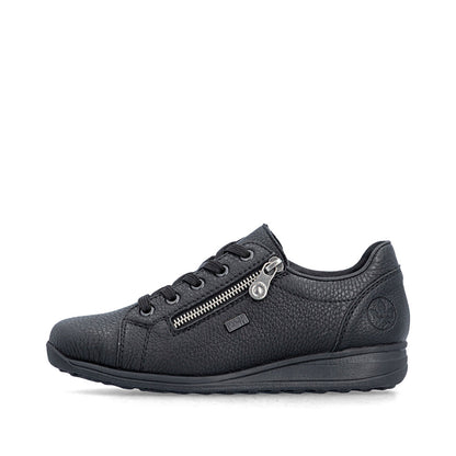 Rieker TEX 47202-00 Black H Fit Shoes with Zip
