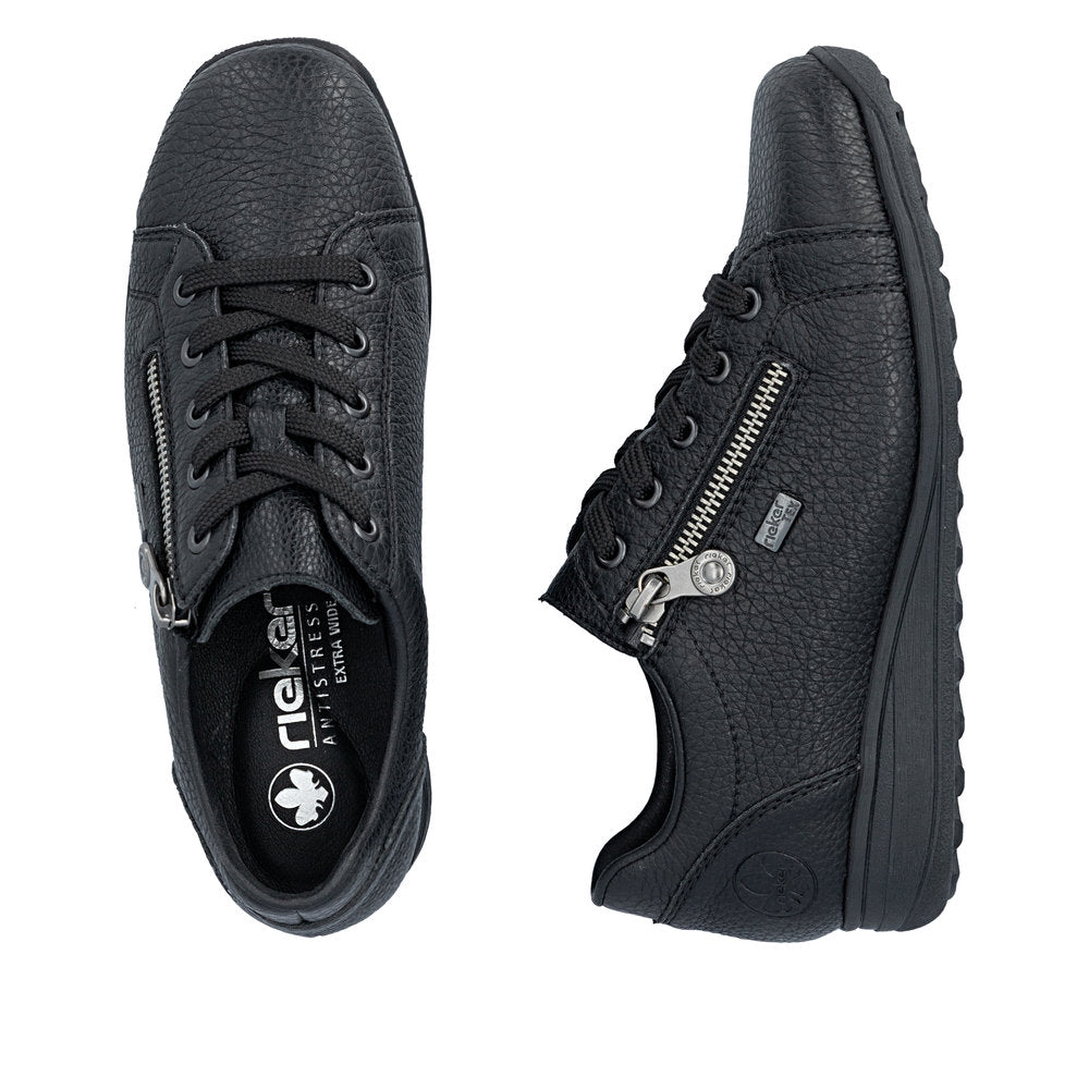 Rieker TEX 47202-00 Black H Fit Shoes with Zip