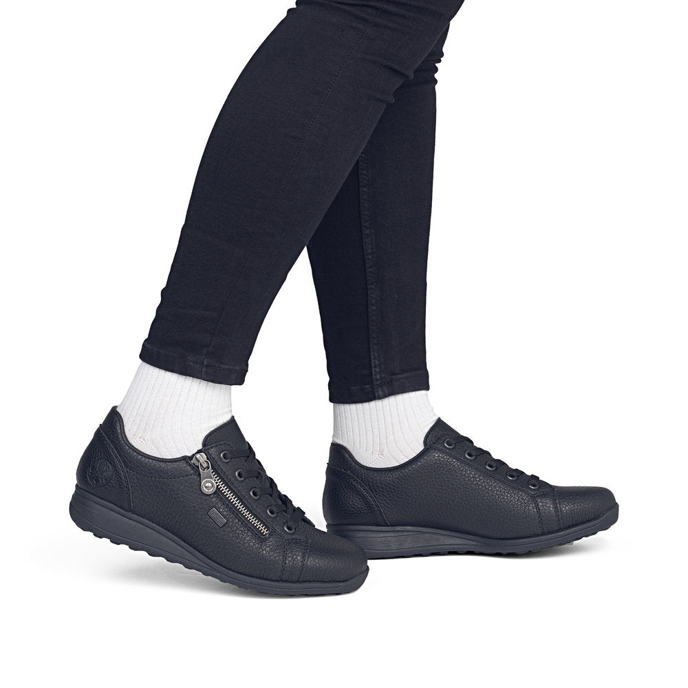 Rieker TEX 47202-00 Black H Fit Shoes with Zip