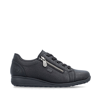 Rieker TEX 47202-00 Black H Fit Shoes with Zip