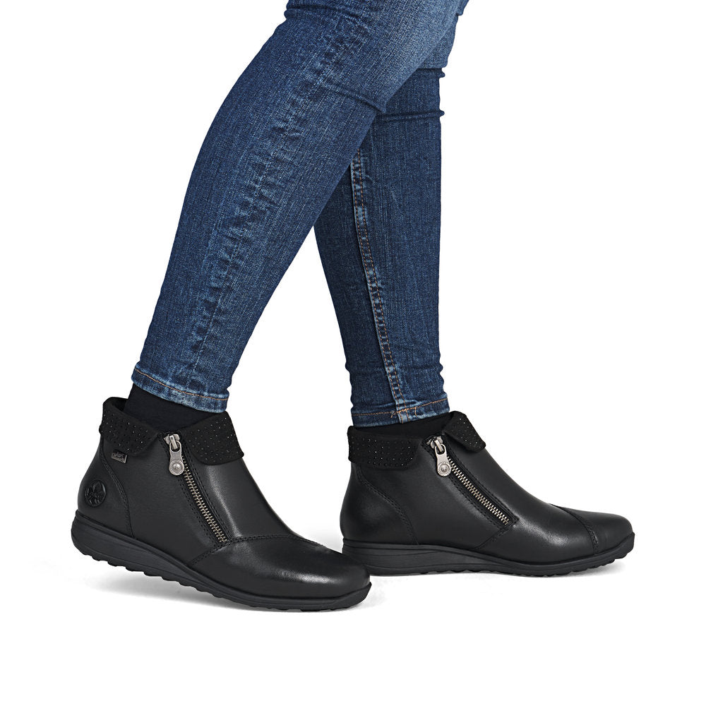 Rieker TEX 47252-00 Black H Fit Ankle Boots