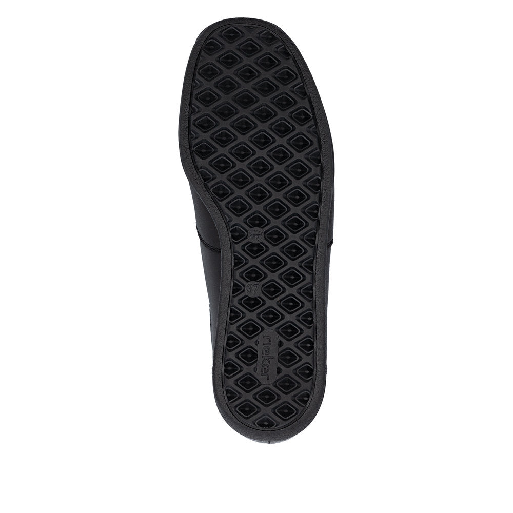 Rieker TEX 47253-00 H Fit Black & Burgundy Slip On Shoes