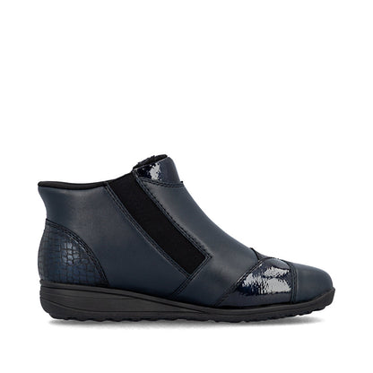 Rieker TEX 47254-14 Navy H Fit Ankle Boots with Zip