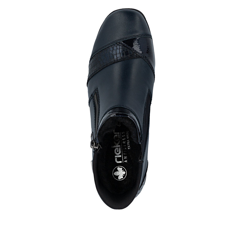 Rieker TEX 47254-14 Navy H Fit Ankle Boots with Zip