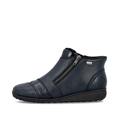 Rieker TEX 47254-14 Navy H Fit Ankle Boots with Zip