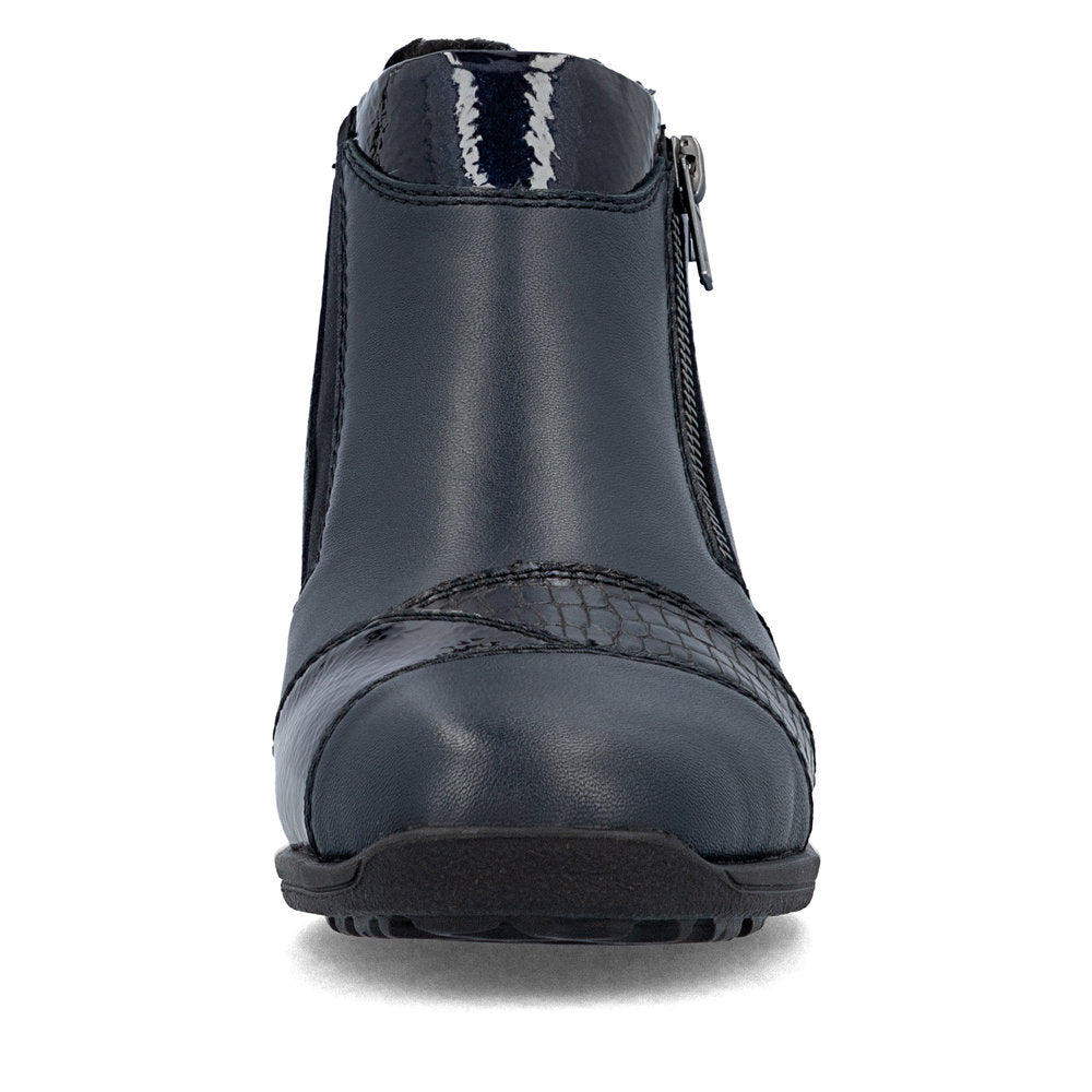 Rieker TEX 47254-14 Navy H Fit Ankle Boots with Zip