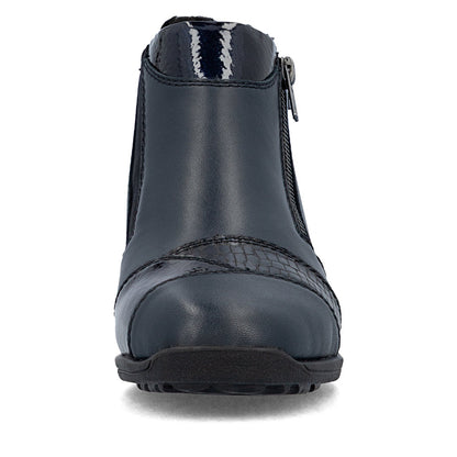 Rieker TEX 47254-14 Navy H Fit Ankle Boots with Zip