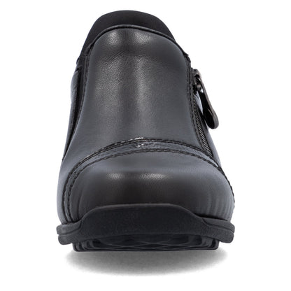 Rieker TEX 47264-00 H Fit Black Shoes with Side Zip