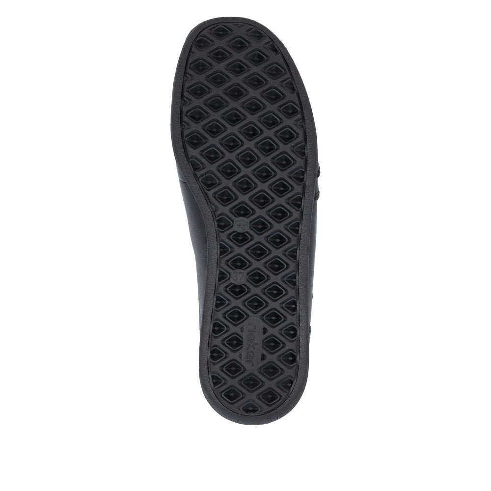 Rieker TEX 47264-00 H Fit Black Shoes with Side Zip